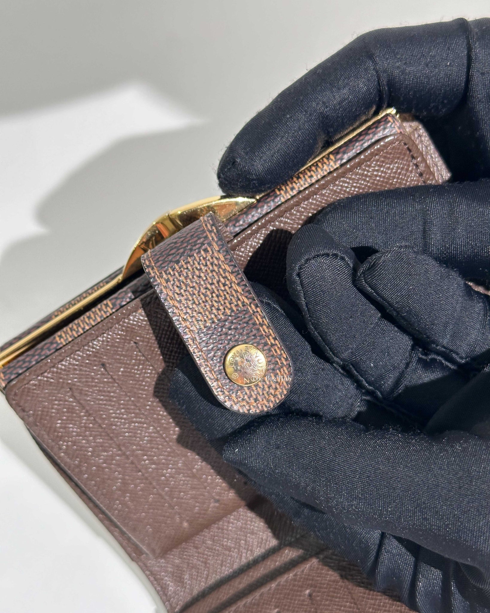 Louis Vuitton Damier Ebene French Kisslock Bi-fold Wallet-12