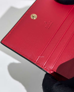 Gucci Hibiscus Red Microguccissima Bow Signature Leather Card Wallet-13