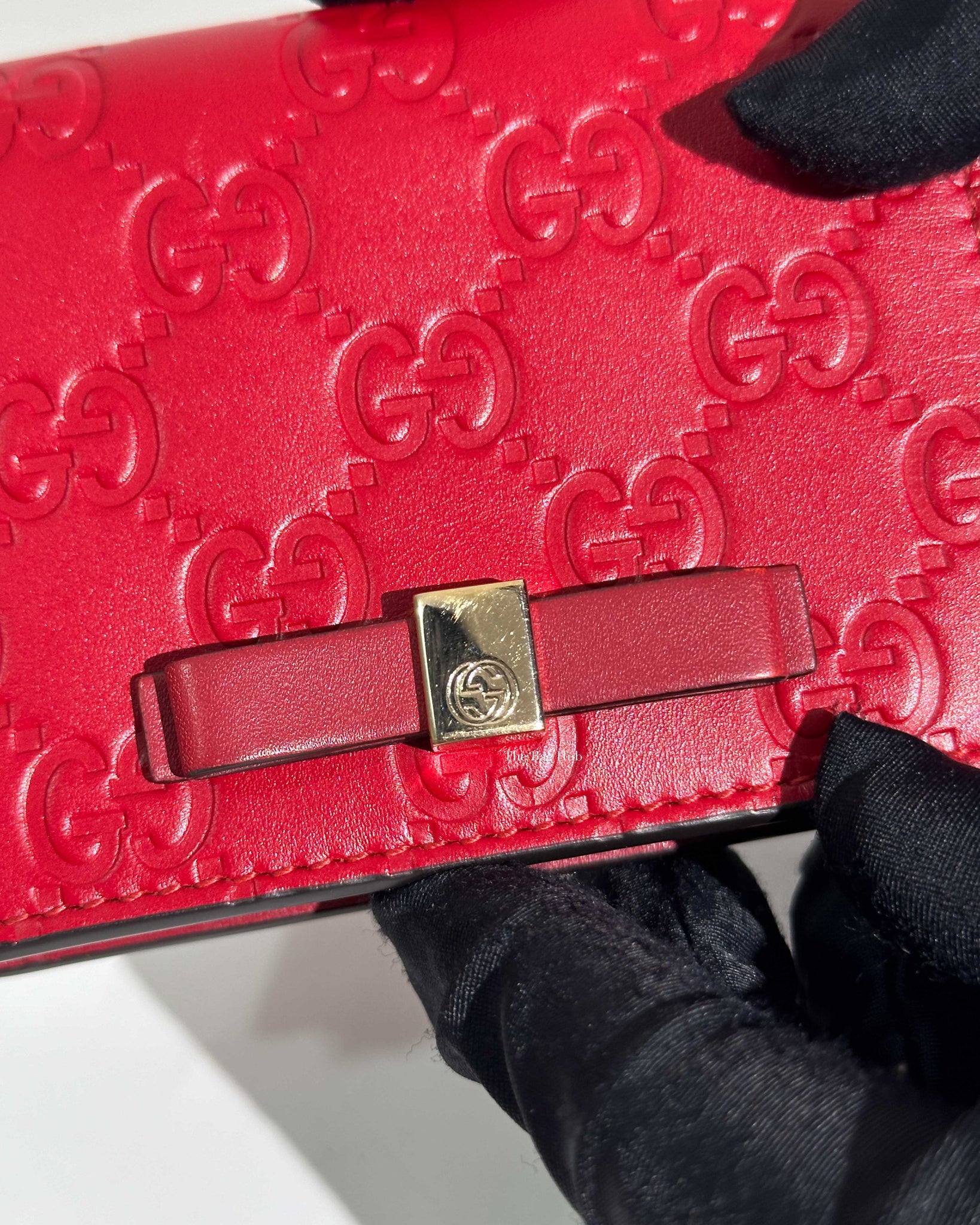 Gucci Hibiscus Red Microguccissima Bow Signature Leather Card Wallet-15