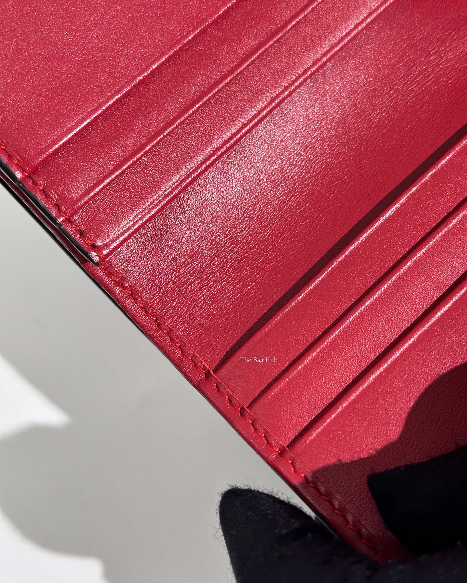 Gucci Hibiscus Red Microguccissima Bow Signature Leather Card Wallet-17