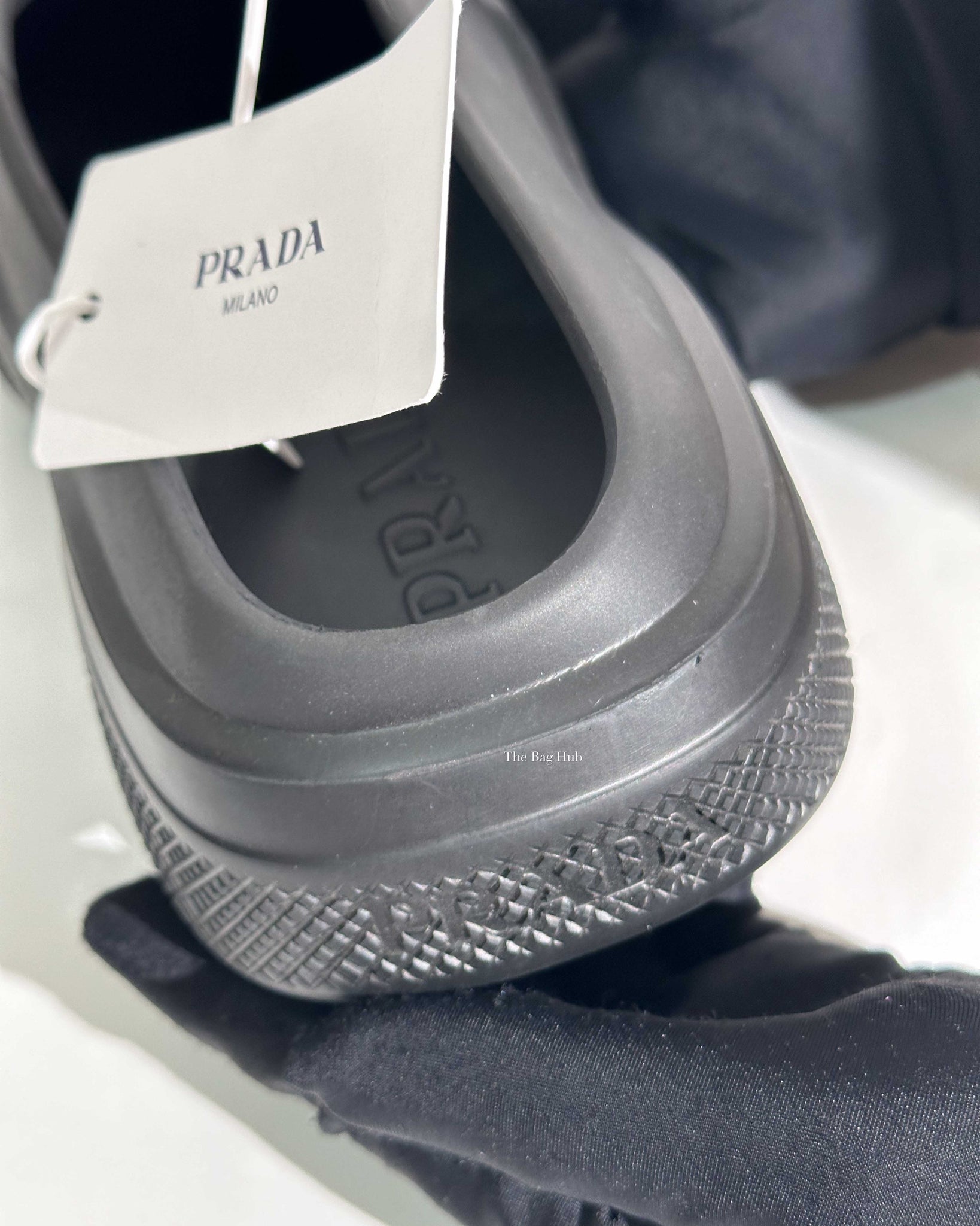 Prada Black Rubber Mellow Logo Men's Clogs Size 41-12