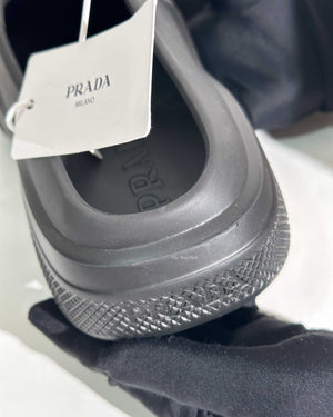 Prada Black Rubber Mellow Logo Men's Clogs Size 41-12
