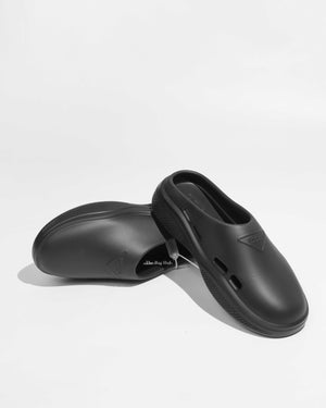 Prada Black Rubber Mellow Logo Men's Clogs Size 41-1