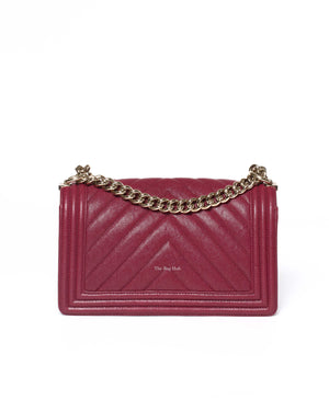 Chanel Maroon Caviar Leboy Old Medium GHW-3