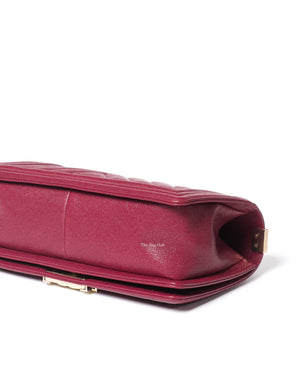 Chanel Maroon Caviar Leboy Old Medium GHW-10