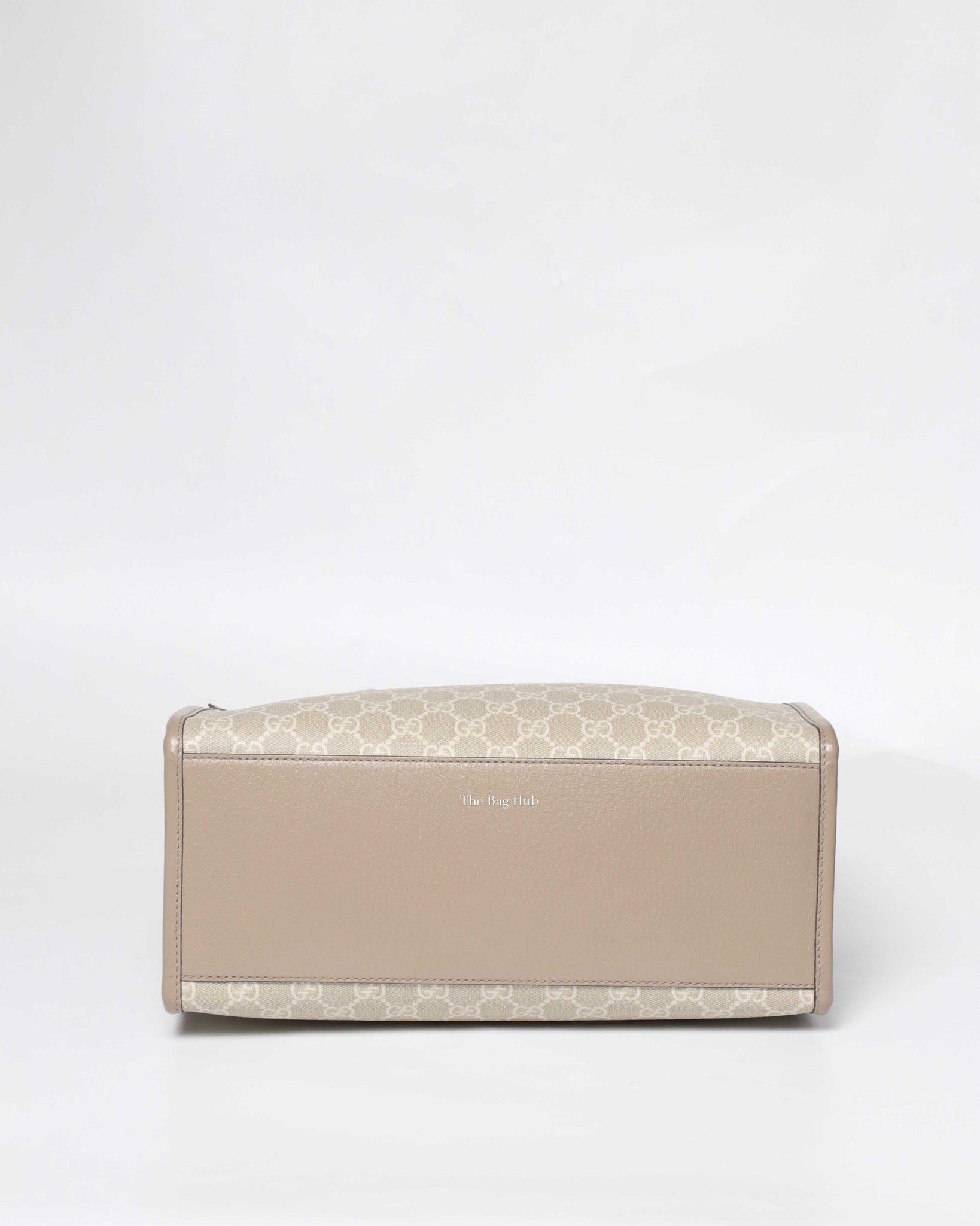 Gucci Beige and white GG Supreme canvas w/ Interlocking G Small Tote Bag-6