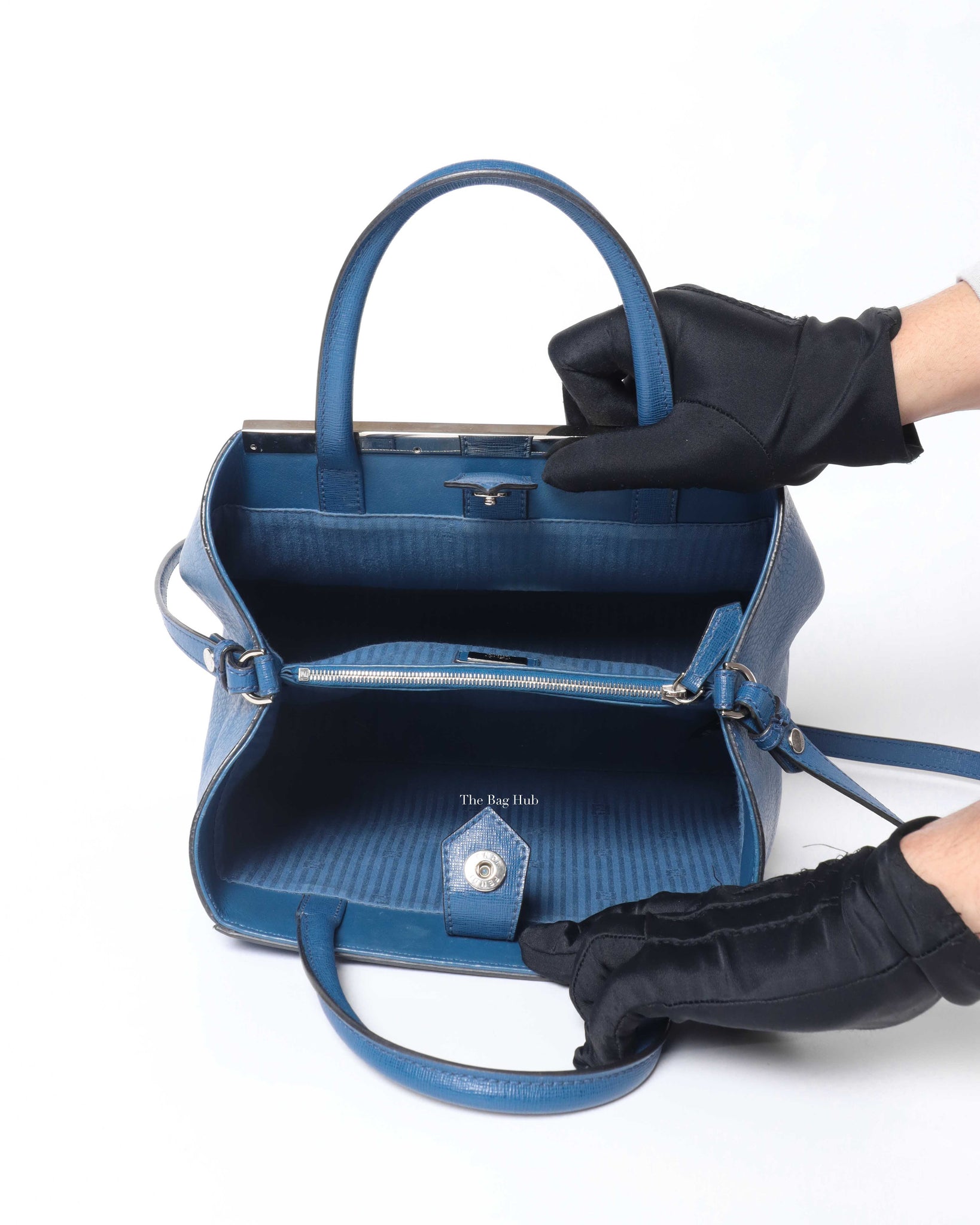 Fendi Blue Petite 2 Jours Shoulder Bag-11