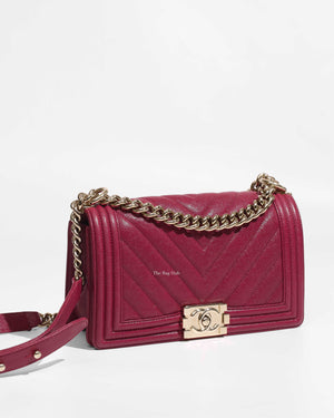 Chanel Maroon Caviar Leboy Old Medium GHW-1