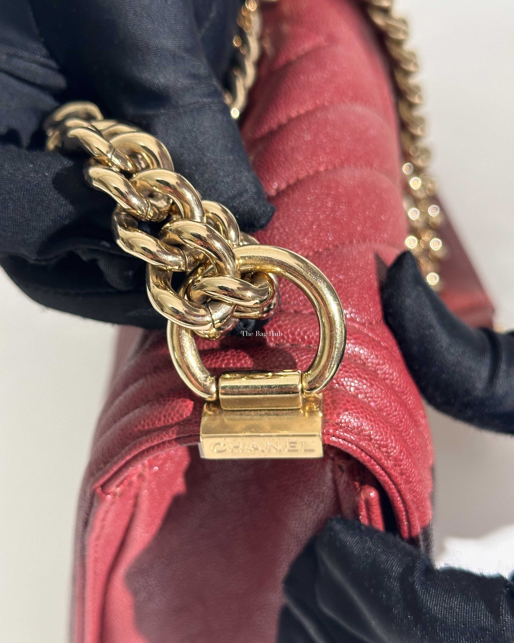 Chanel Maroon Caviar Leboy Old Medium GHW-15