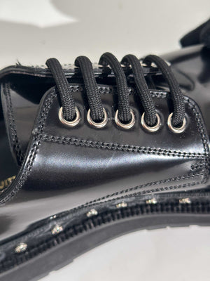 Louis Vuitton Black Glazed Calf Leather Line Derby Men's Size 7-11