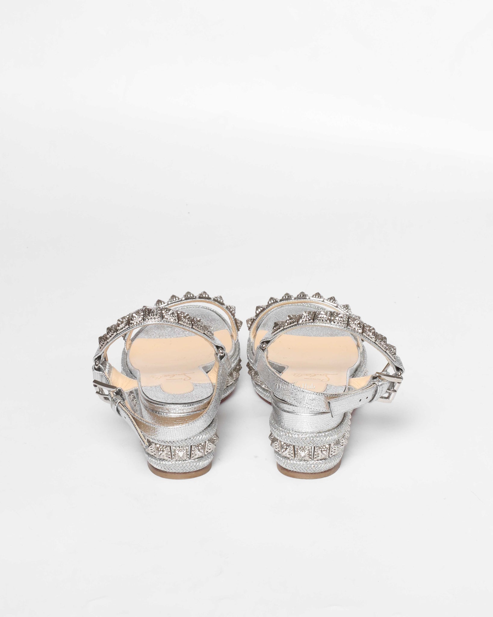 Christian Louboutin Silver Pyraclou 60 Sandals Size 38