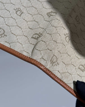 Christian Dior Beige/Brown Honeycomb Vintage Foldover Clutch-17