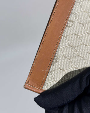 Christian Dior Beige/Brown Honeycomb Vintage Foldover Clutch-19