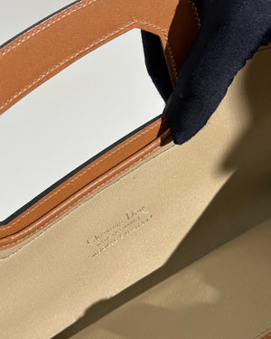 Christian Dior Beige/Brown Honeycomb Vintage Foldover Clutch-27