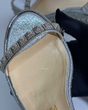 Christian Louboutin Silver Pyraclou 60 Sandals Size 38