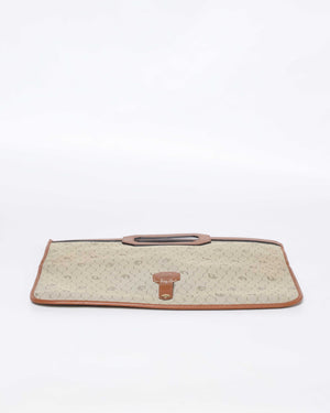 Christian Dior Beige/Brown Honeycomb Vintage Foldover Clutch-7