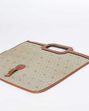 Christian Dior Beige/Brown Honeycomb Vintage Foldover Clutch-9