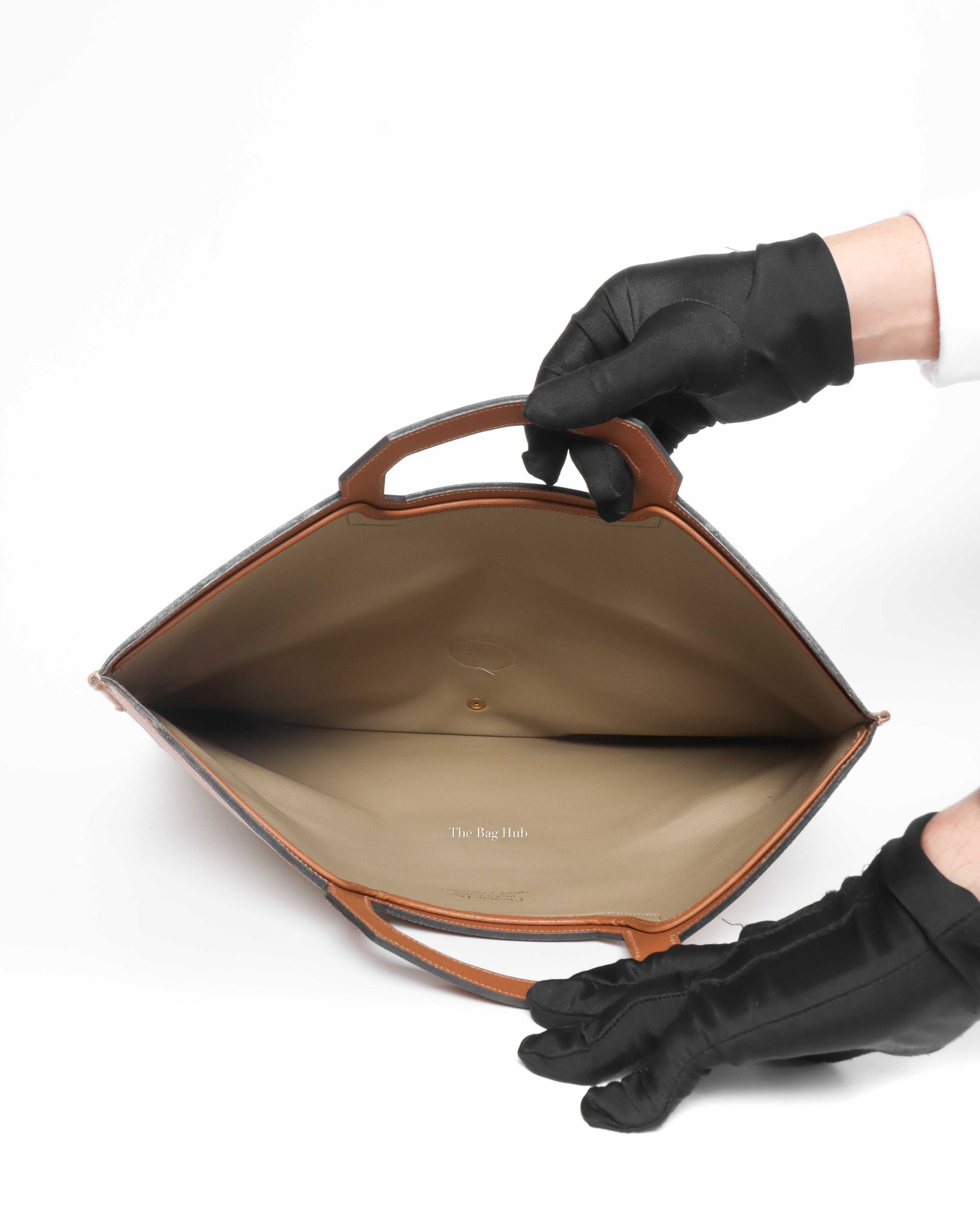 Christian Dior Beige/Brown Honeycomb Vintage Foldover Clutch-12