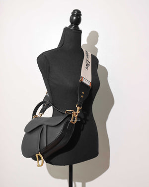 Dior Black Grained Calfskin Saddle Bag-12