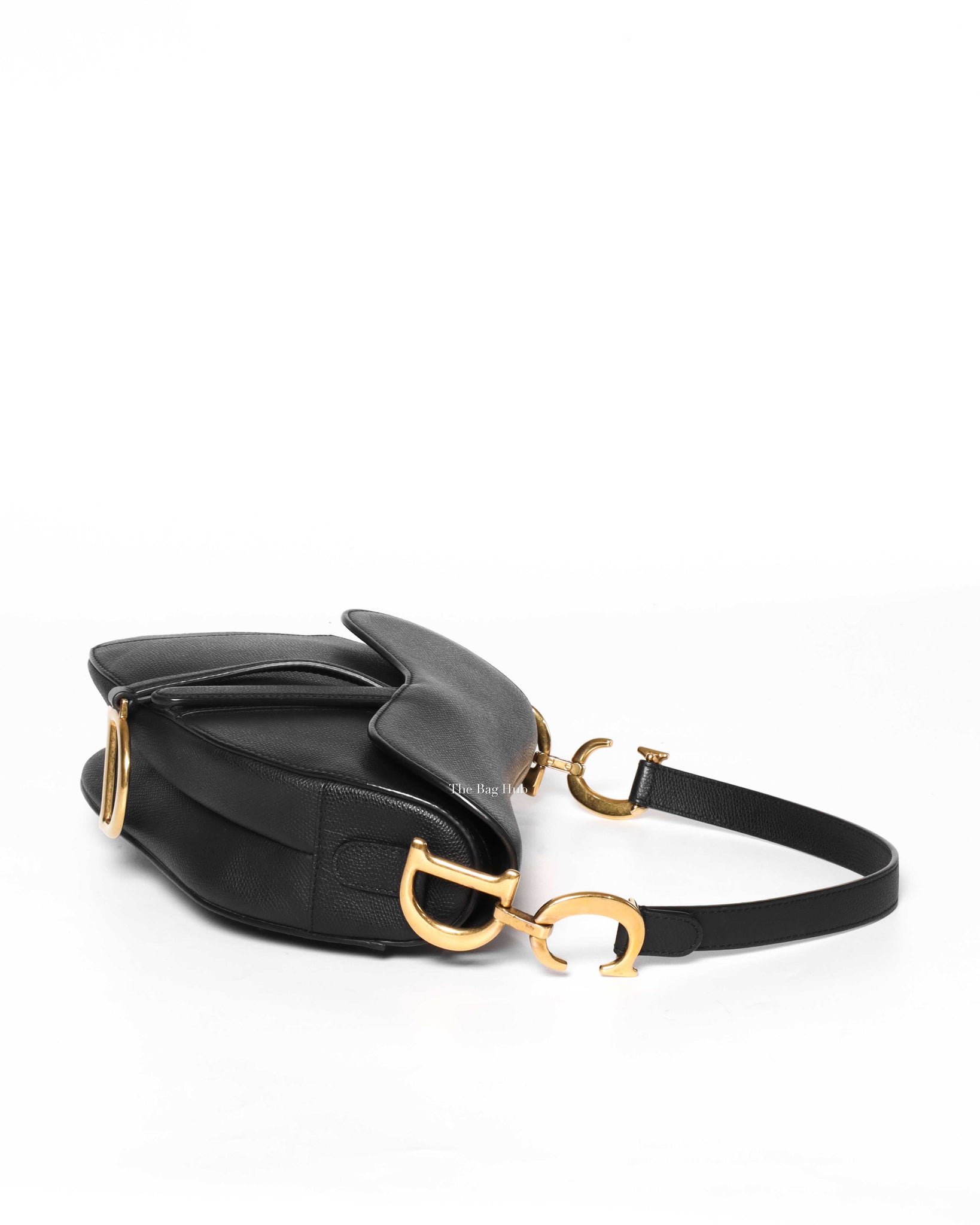 Dior Black Grained Calfskin Saddle Bag-6