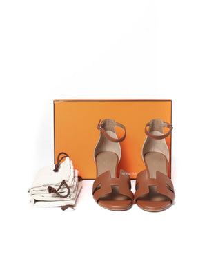 Hermes Brown Legend Sandals Size 38.5-9
