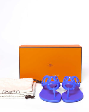 Hermes Blue Egerie Sandals Size 37-9
