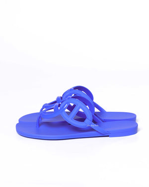 Hermes Blue Egerie Sandals Size 37-5