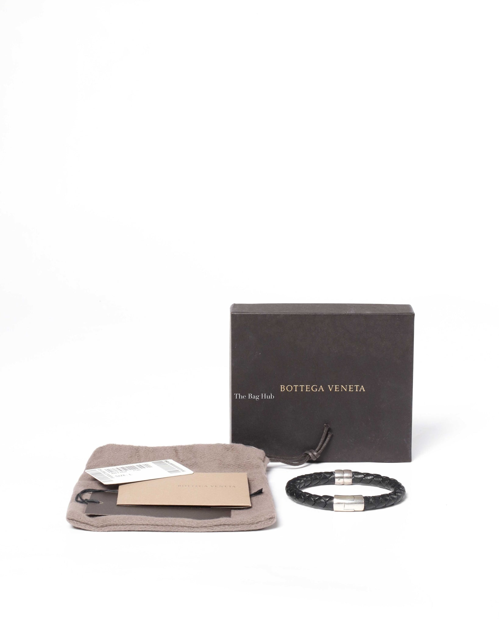 Bottega Veneta Black Leather Intrecciato Bracelet-8