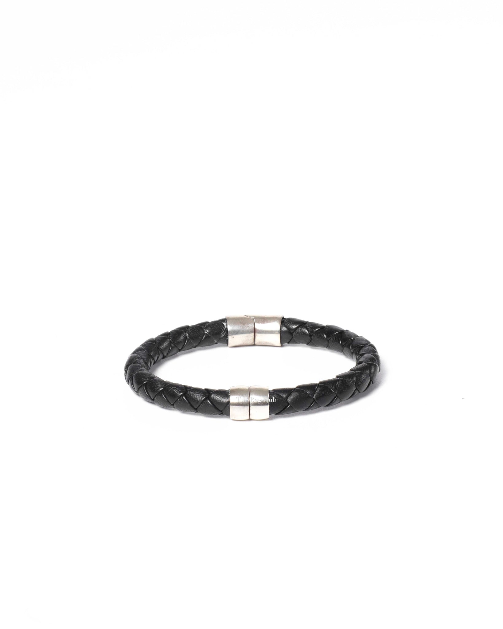 Bottega Veneta Black Leather Intrecciato Bracelet-4