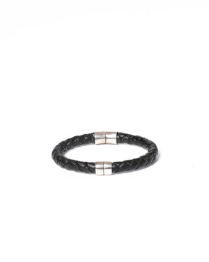 Bottega Veneta Black Leather Intrecciato Bracelet-4