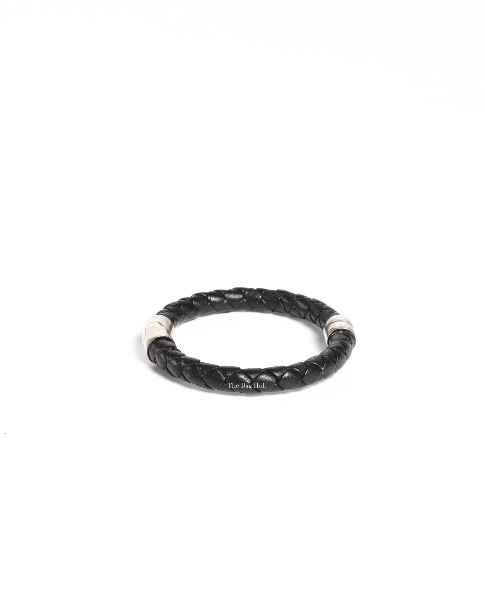 Bottega Veneta Black Leather Intrecciato Bracelet-5