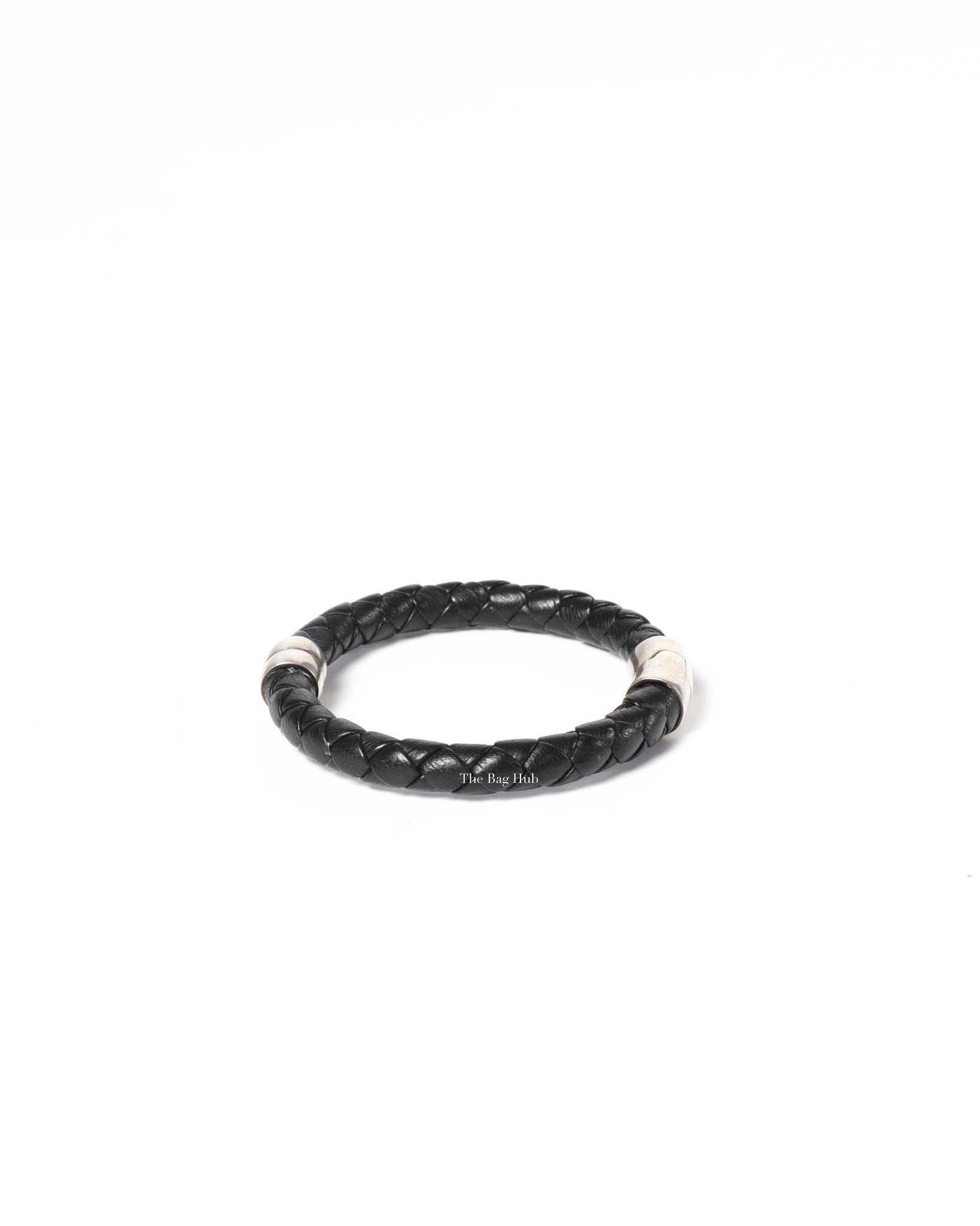 Bottega Veneta Black Leather Intrecciato Bracelet-6
