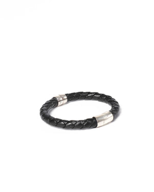 Bottega Veneta Black Leather Intrecciato Bracelet-2