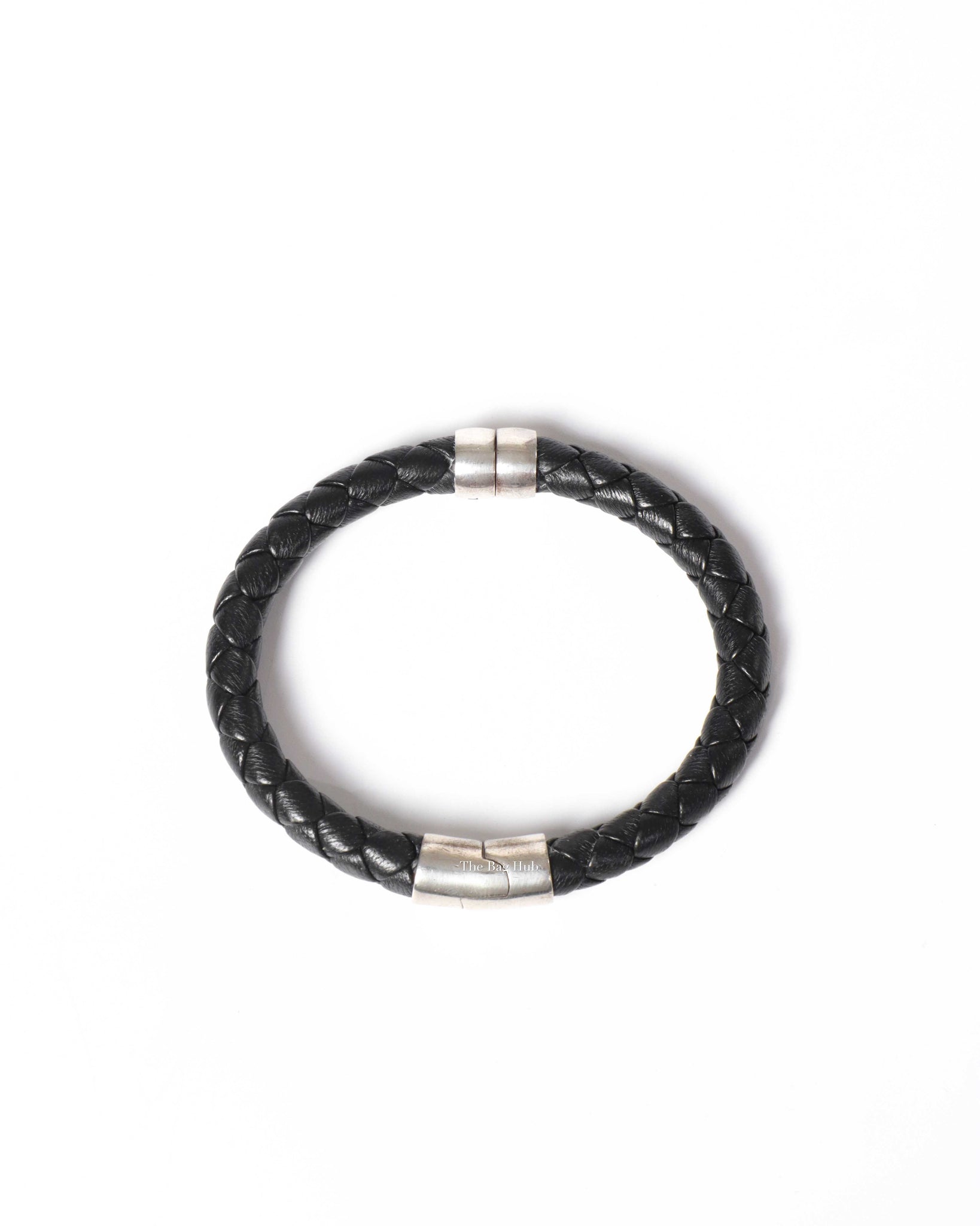 Bottega Veneta Black Leather Intrecciato Bracelet-7