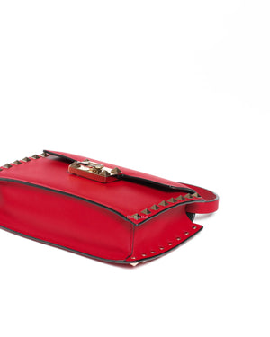 Valentino Garavani Red Leather Rockstud Sling Bag-8