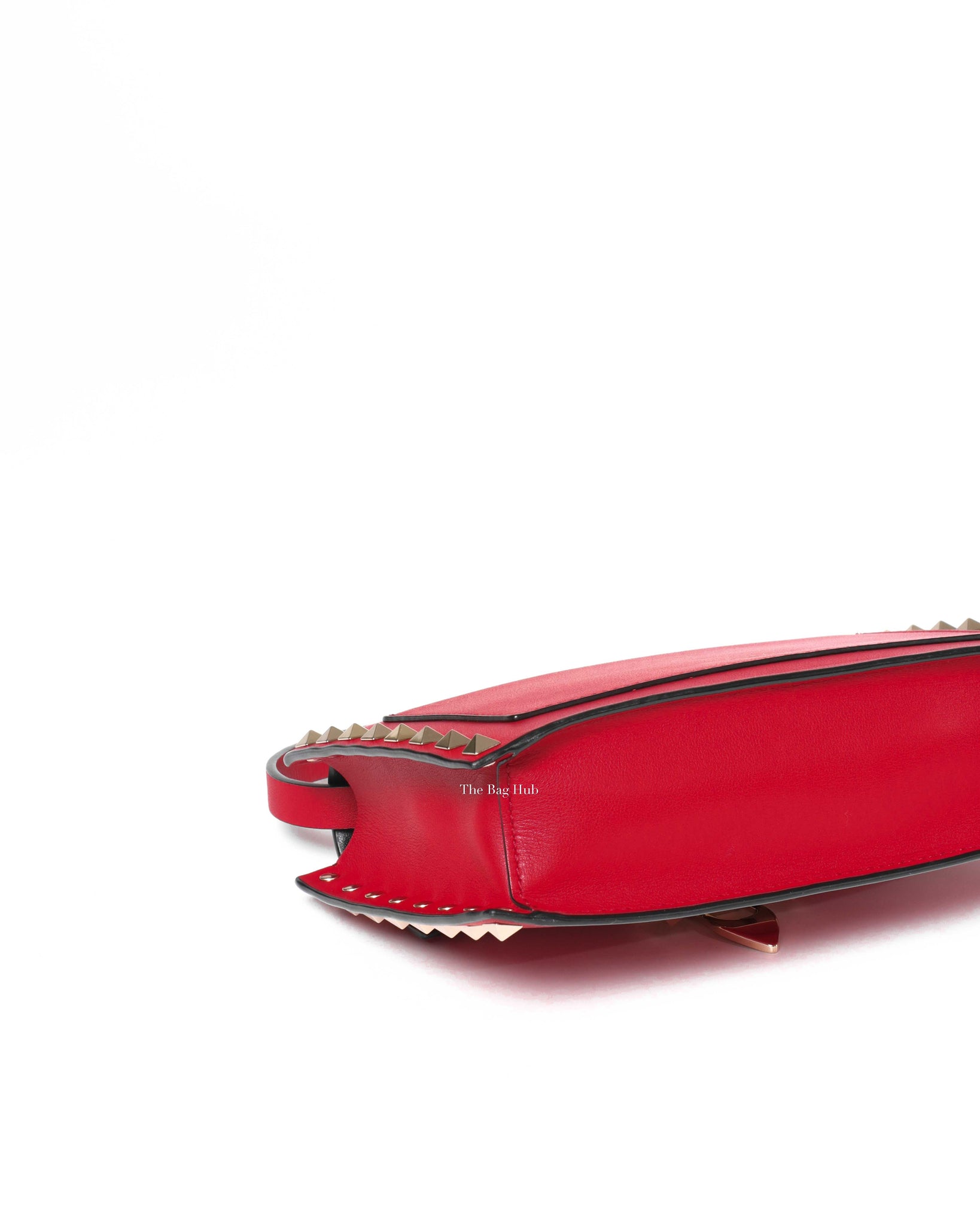 Valentino Garavani Red Leather Rockstud Sling Bag-9