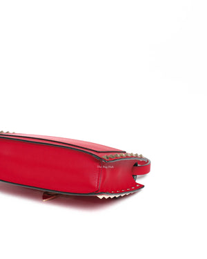 Valentino Garavani Red Leather Rockstud Sling Bag-10
