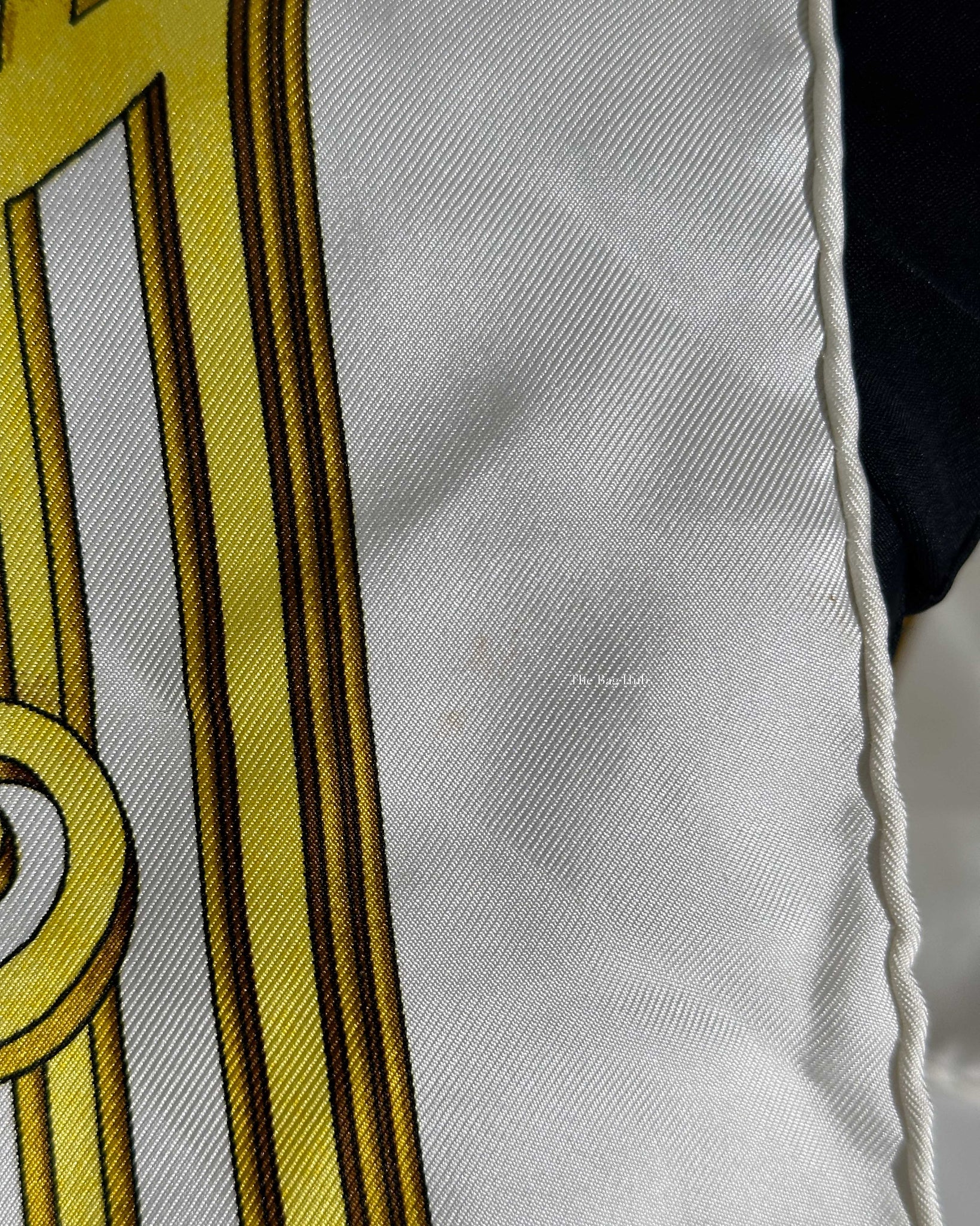 Hermes White/Gold Silk Scarf-8