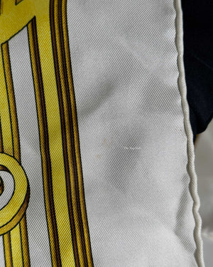 Hermes White/Gold Silk Scarf-8