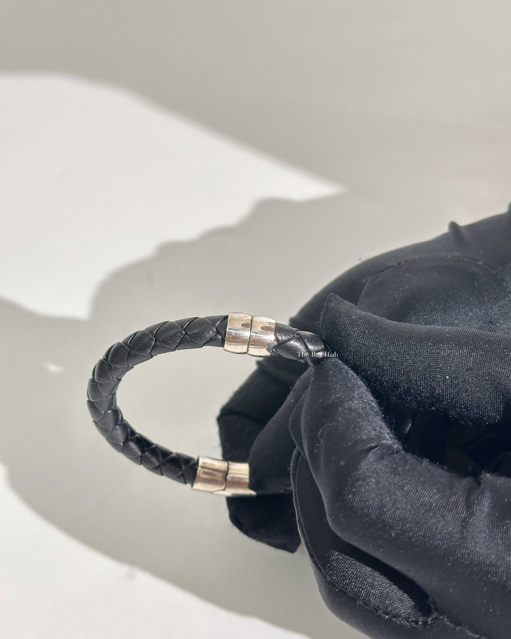 Bottega Veneta Black Leather Intrecciato Bracelet-12