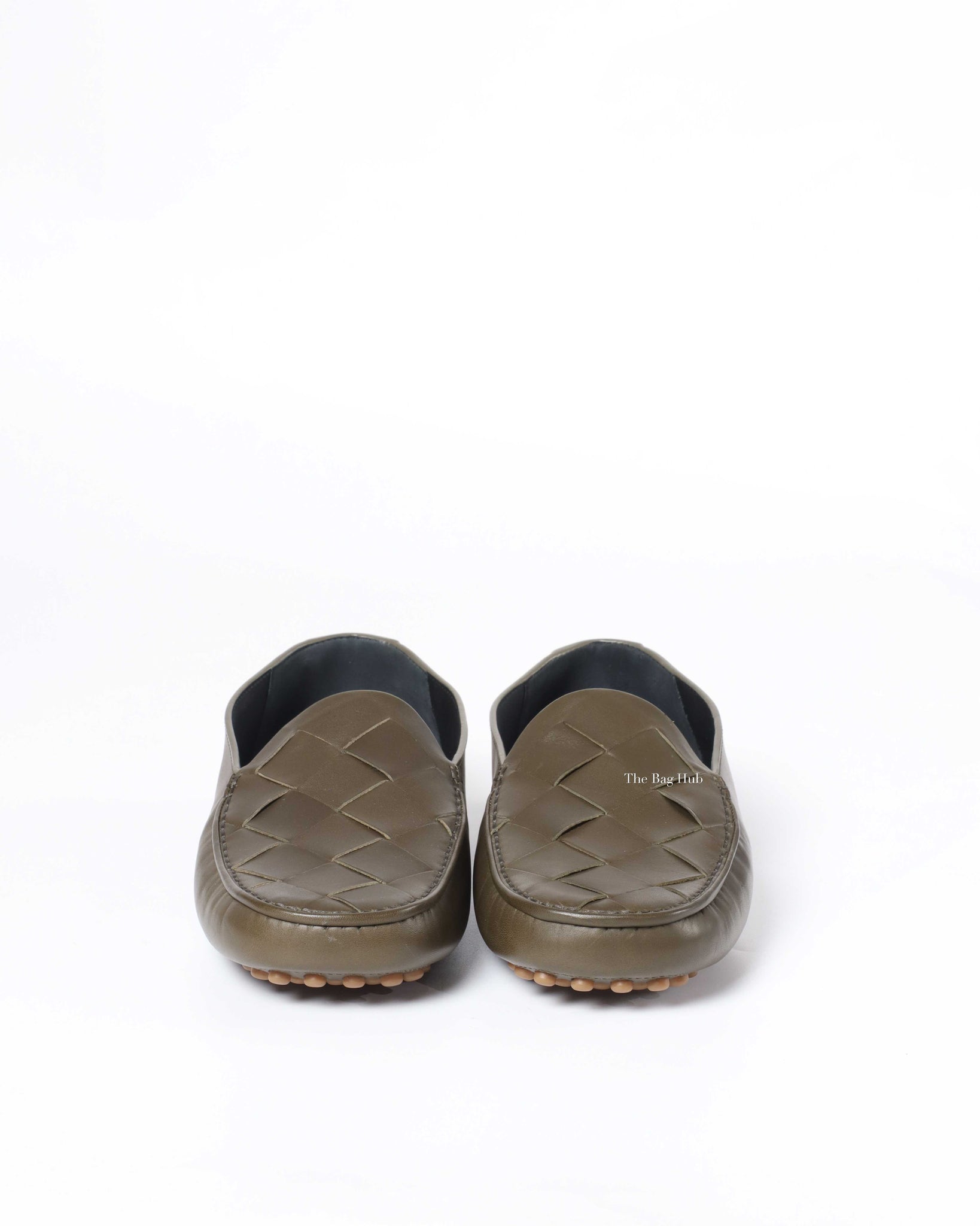 Bottega Veneta Olive Leather Men's Driving Loafers Size 42.5-3