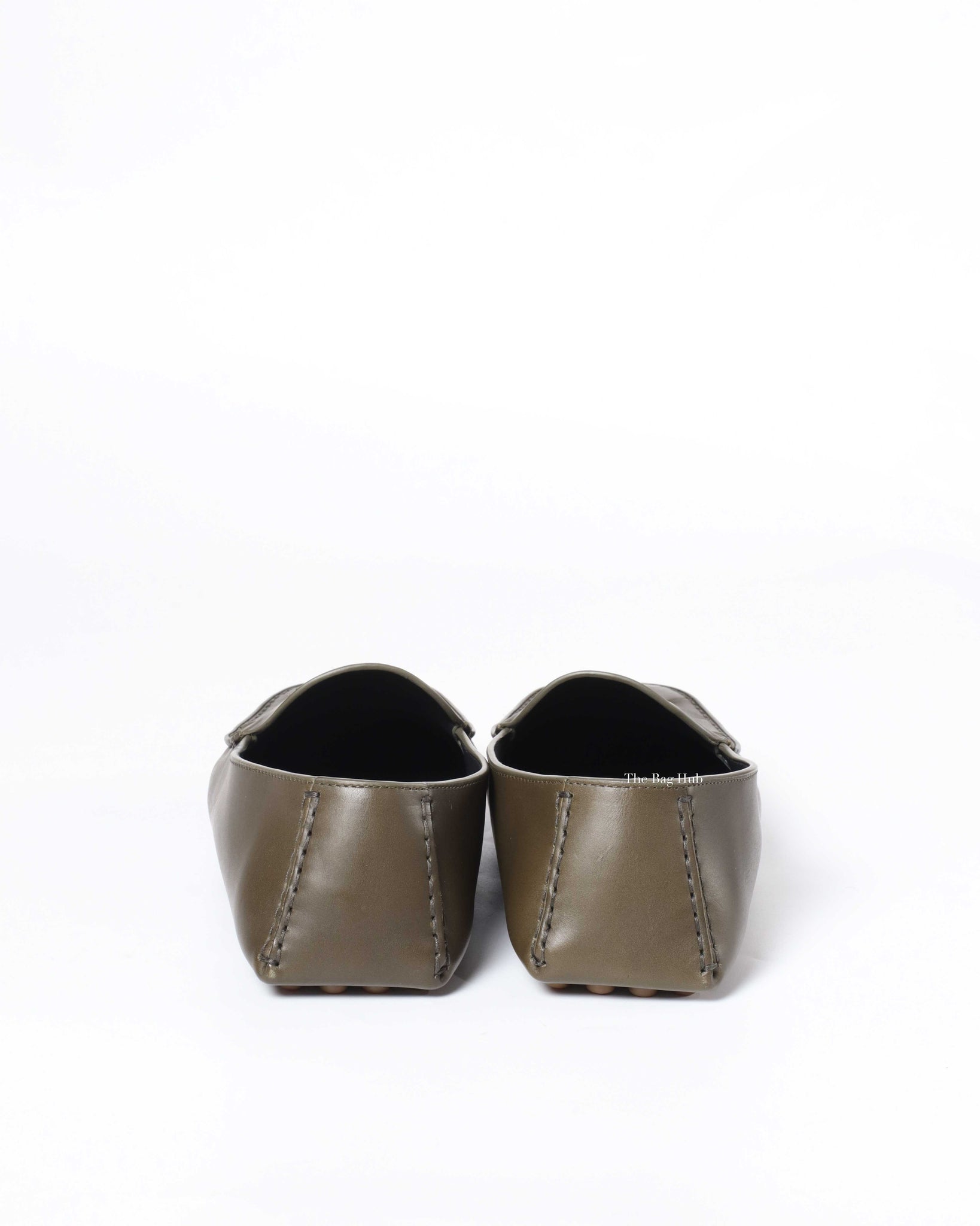 Bottega Veneta Olive Leather Men's Driving Loafers Size 42.5-6