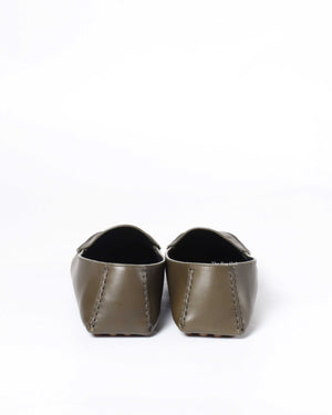 Bottega Veneta Olive Leather Men's Driving Loafers Size 42.5-6