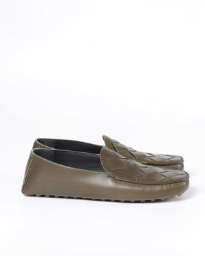 Bottega Veneta Olive Leather Men's Driving Loafers Size 42.5-4