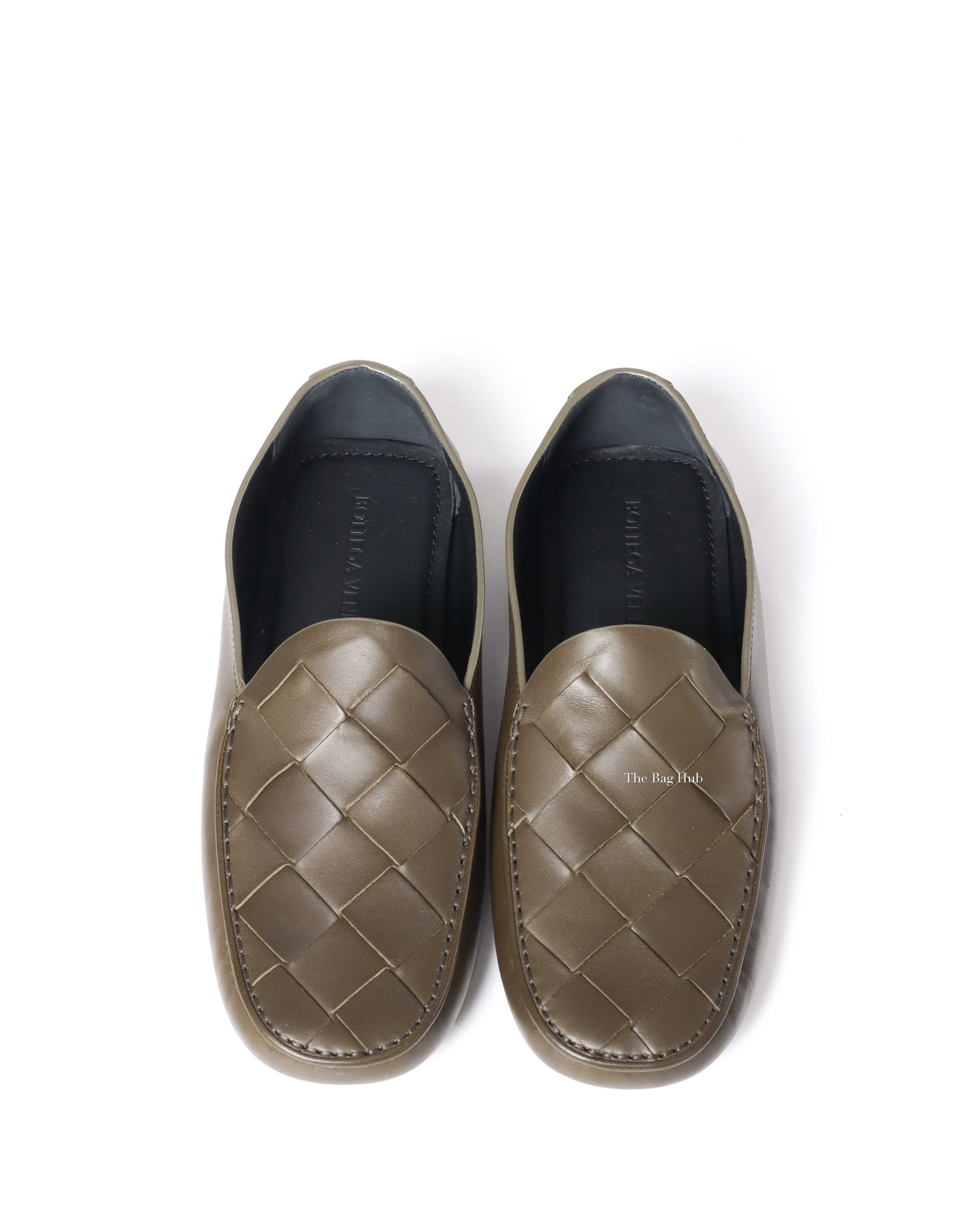 Bottega Veneta Olive Leather Men's Driving Loafers Size 42.5-8