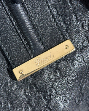 Gucci Black Guccissima Tote Leather Bag-14
