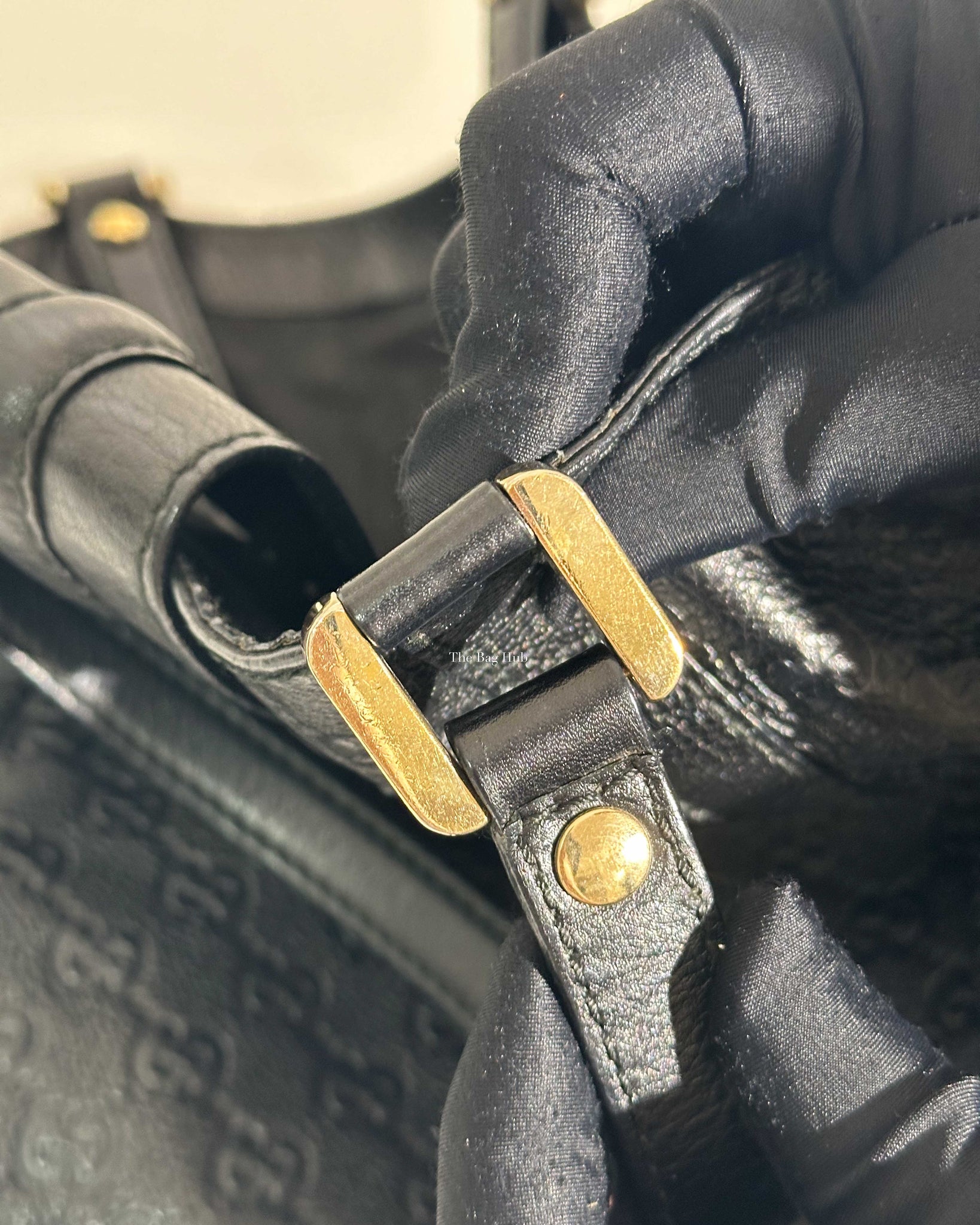 Gucci Black Guccissima Tote Leather Bag-19