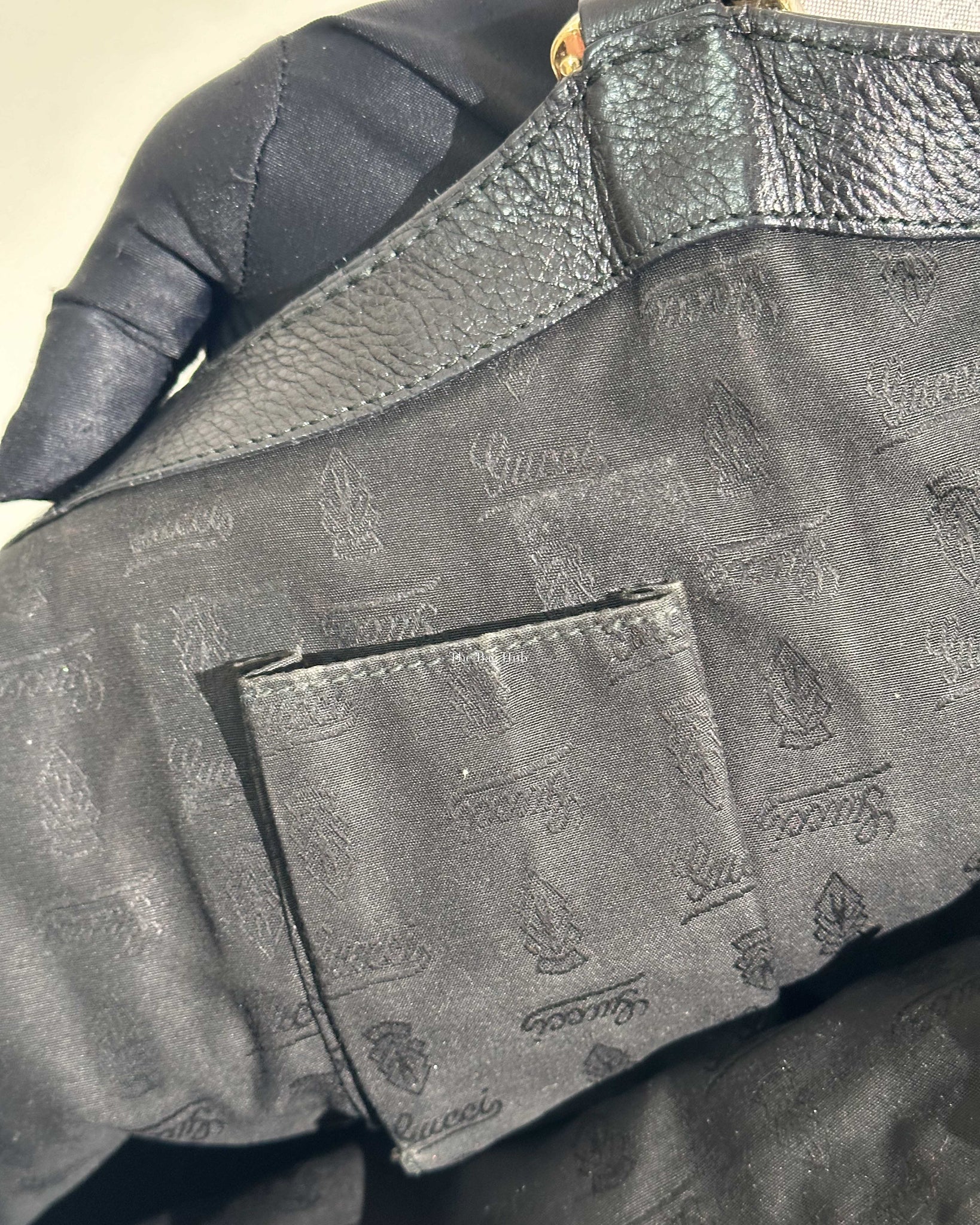 Gucci Black Guccissima Tote Leather Bag-25
