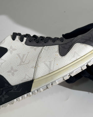 Louis Vuitton Gray/White Monogram Eclipse Canvas Run Away Men's Sneakers Size 7.5-15