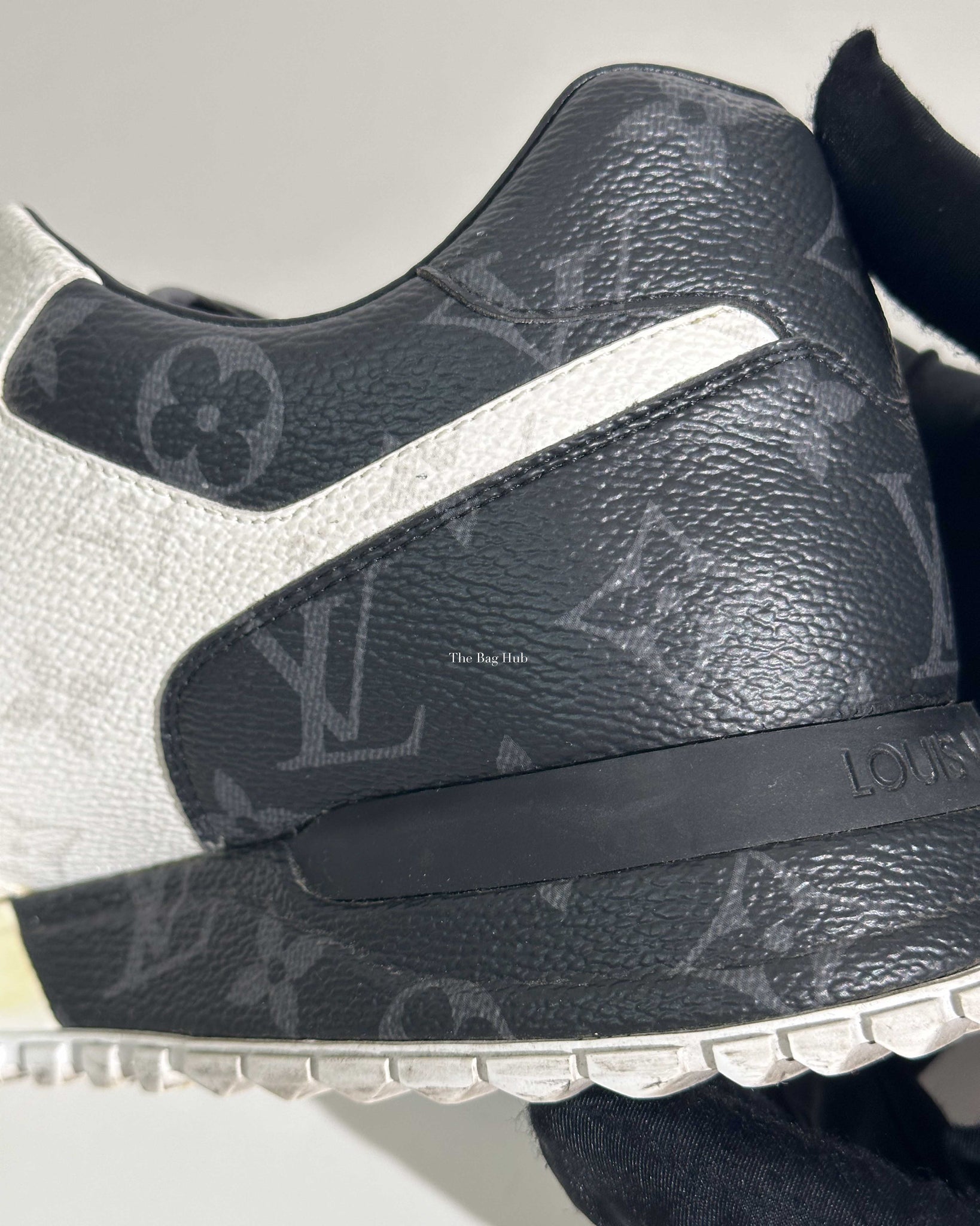 Louis Vuitton Gray/White Monogram Eclipse Canvas Run Away Men's Sneakers Size 7.5-18